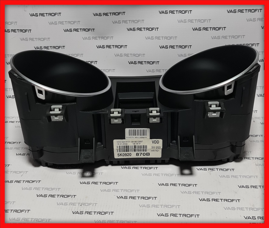 Poza 4 - Ceasuri Bord Lumina Alba Cu Maxidot VW Golf 6 VI VDO 5K0920870B