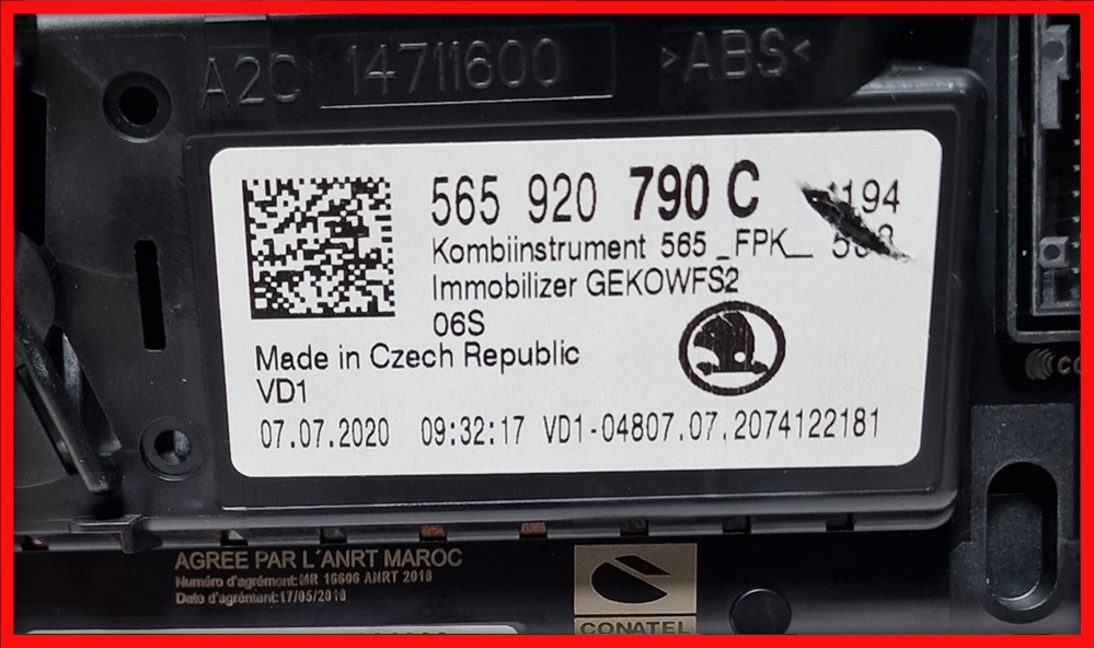Poza 7 - Ceasuri SKODA Karoq Kodiaq 565920790C 565 920 790 C Bord Digitale