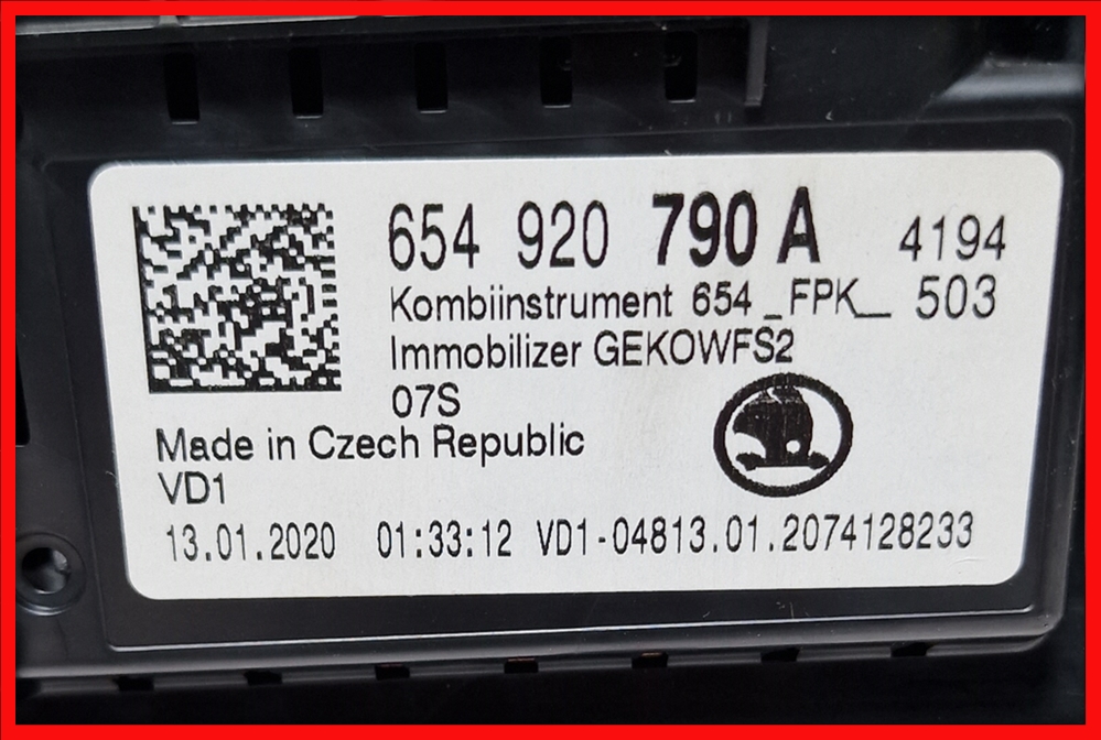 Poza 7 - 654920790A 654 920 790 A Virtual Cockpit AID SKODA Scala Ceasuri Digitale 