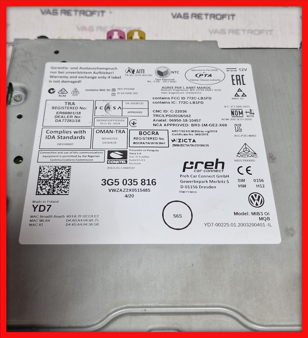 Poza 3 - 3G5035816 3G5 035 816 Unitate Radio Multimedia Navigatie VW MIB 3 MIB3