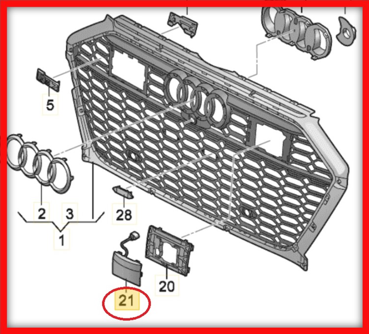 Poza 3 - 4K0853631 Capac Radar Grila Bara Fata Radiator Audi A6 A7 Q7 Q8 E tron 4K0 853 631
