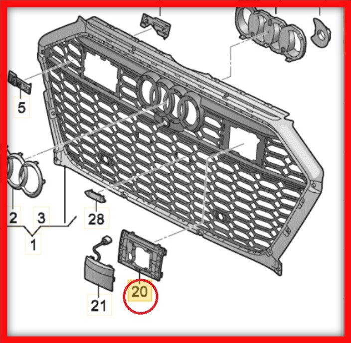 Poza 3 - 4k8853294C Capac Dreapta Grila Bara Fata Radiator Audi A6 A7 Q7 Q8 E tron 4k8 853 294 C