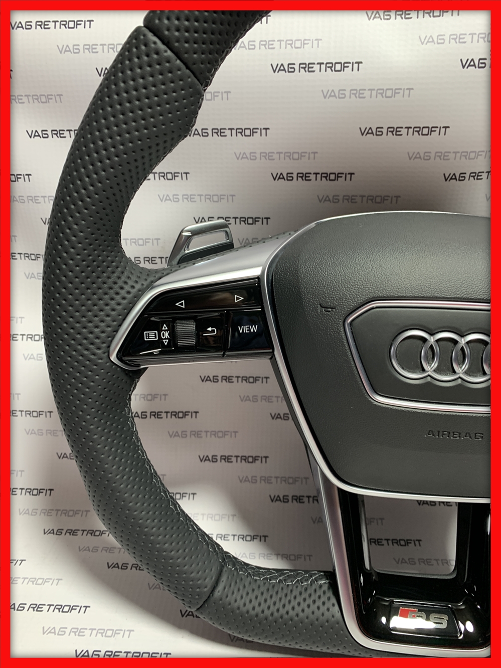 Poza 5 - Volan Audi RS S Sport Piele Perforata Full Audi A6 C8 A7 C8 A3 8V A4 B9 A5 F5