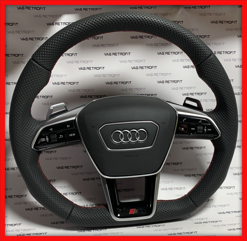 Poza 7 - Volan Audi RS S Sport Piele Perforata Full Audi A6 C8 A7 C8 A3 8V A4 B9 A5 F5 