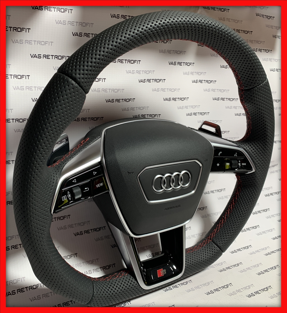 Poza 2 - Volan Audi RS S Sport Piele Perforata Full Audi A6 C8 A7 C8 A3 8V A4 B9 A5 F5 