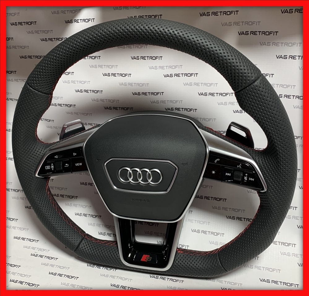 Poza 3 - Volan Audi RS S Sport Piele Perforata Full Audi A6 C8 A7 C8 A3 8V A4 B9 A5 F5 