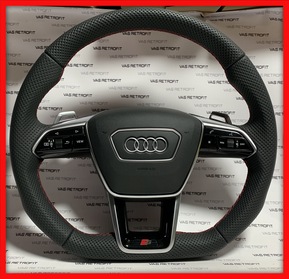 Poza 4 - Volan Audi RS S Sport Piele Perforata Full Audi A6 C8 A7 C8 A3 8V A4 B9 A5 F5 