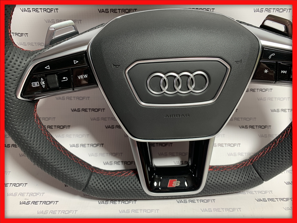 Poza 5 - Volan Audi RS S Sport Piele Perforata Full Audi A6 C8 A7 C8 A3 8V A4 B9 A5 F5 