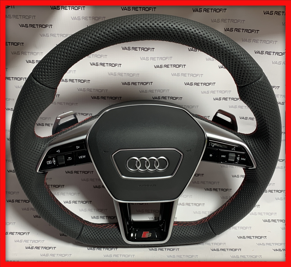 Poza 6 - Volan Audi RS S Sport Piele Perforata Full Audi A6 C8 A7 C8 A3 8V A4 B9 A5 F5 
