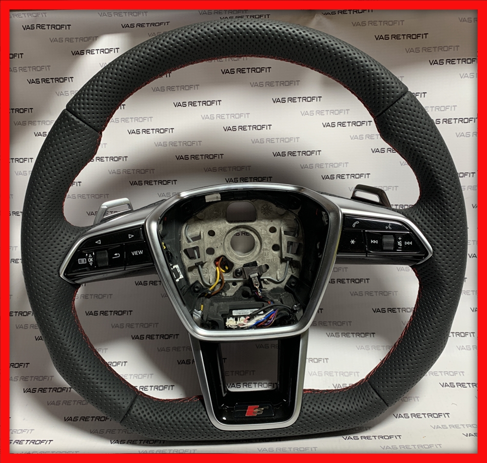 Poza 7 - Volan Audi RS S Sport Piele Perforata Full Audi A6 C8 A7 C8 Q5 SQ5 A4 B9 A5 S5