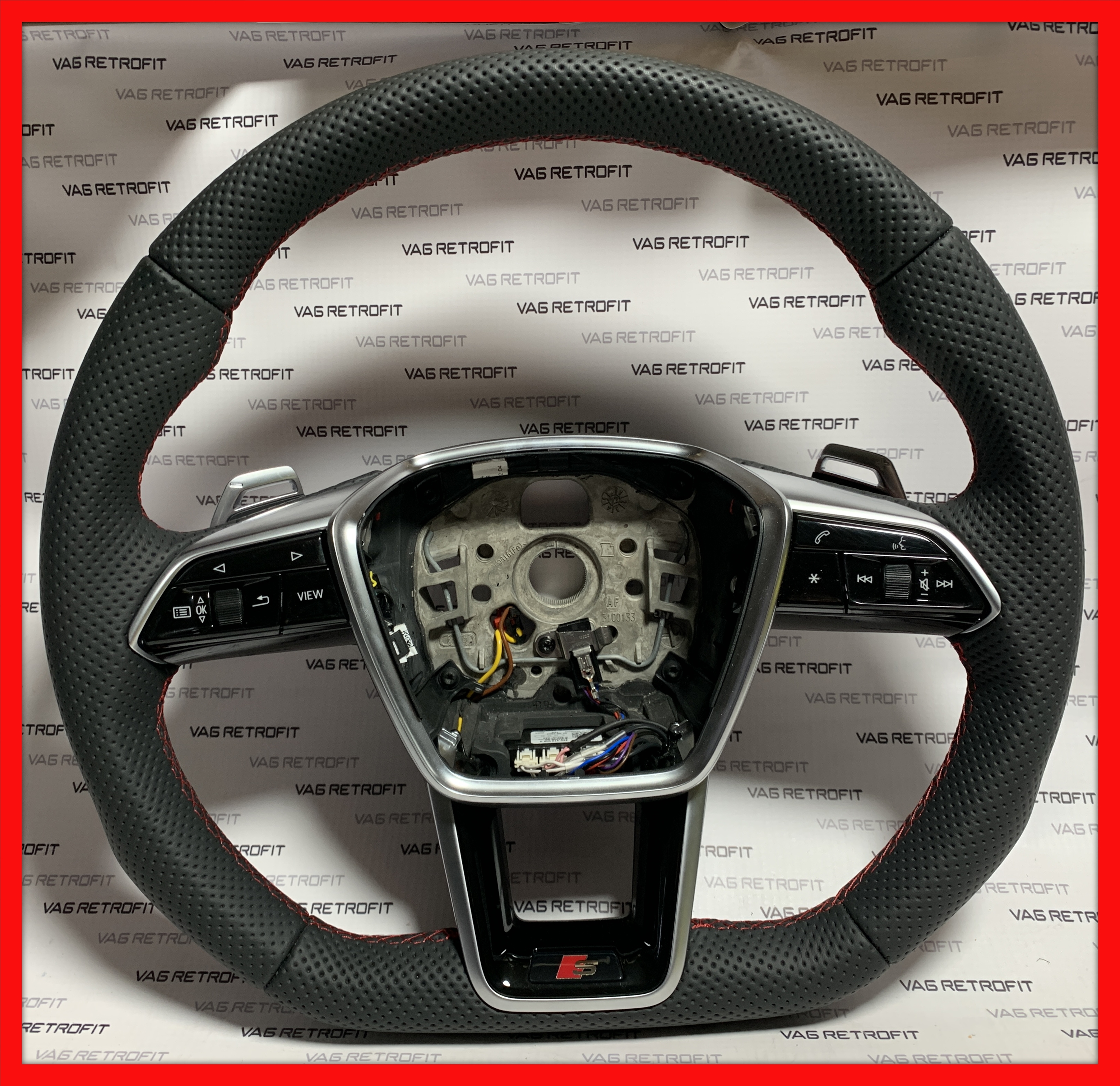 Poza 6 - Volan Audi RS S Sport Piele Perforata Full Audi A6 C8 A7 C8 Q5 SQ5 A4 B9 A5 S5