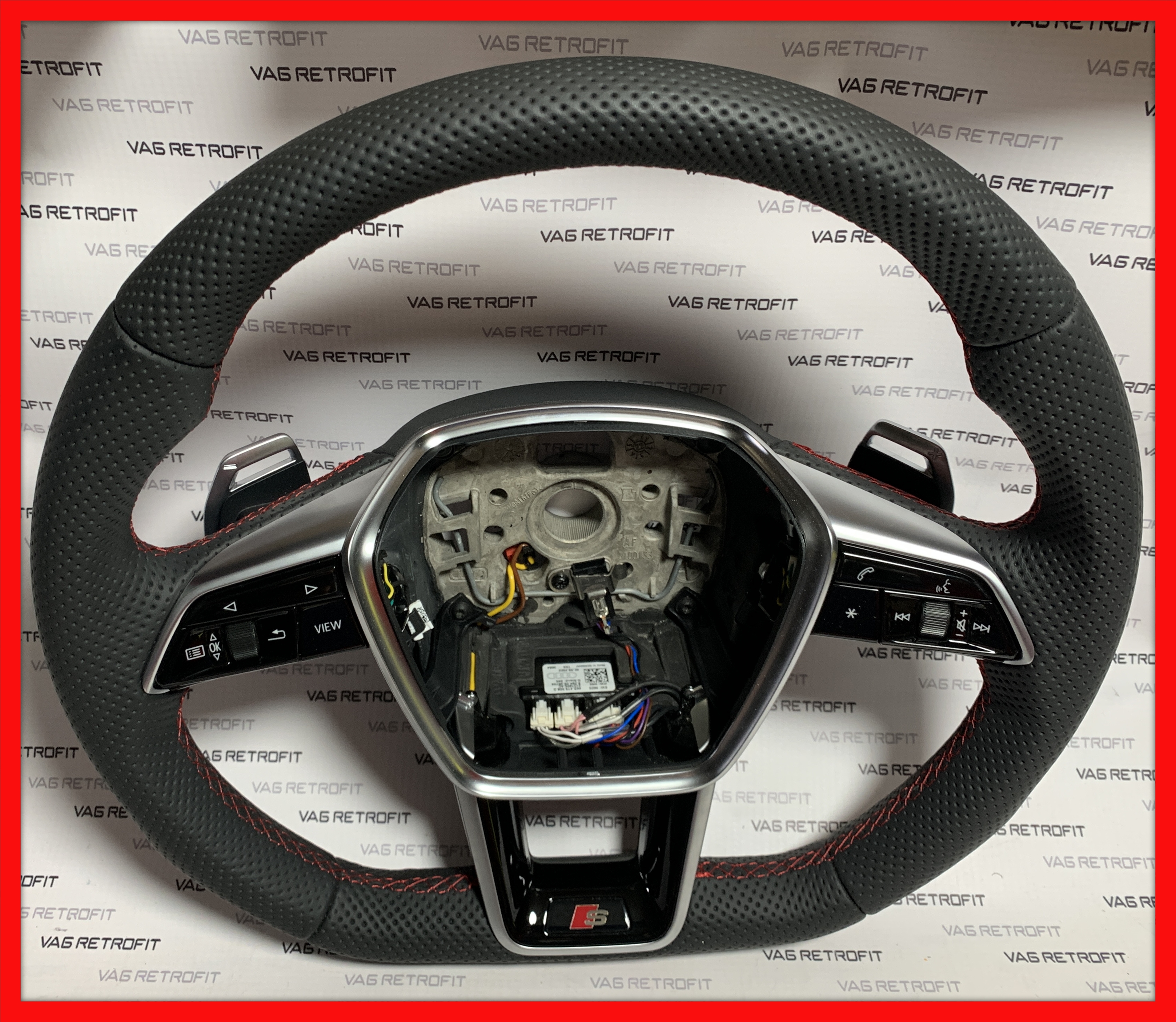 Poza 2 - Volan Audi RS S Sport Piele Perforata Full Audi A6 C8 A7 C8 Q5 SQ5 A4 B9 A5 S5