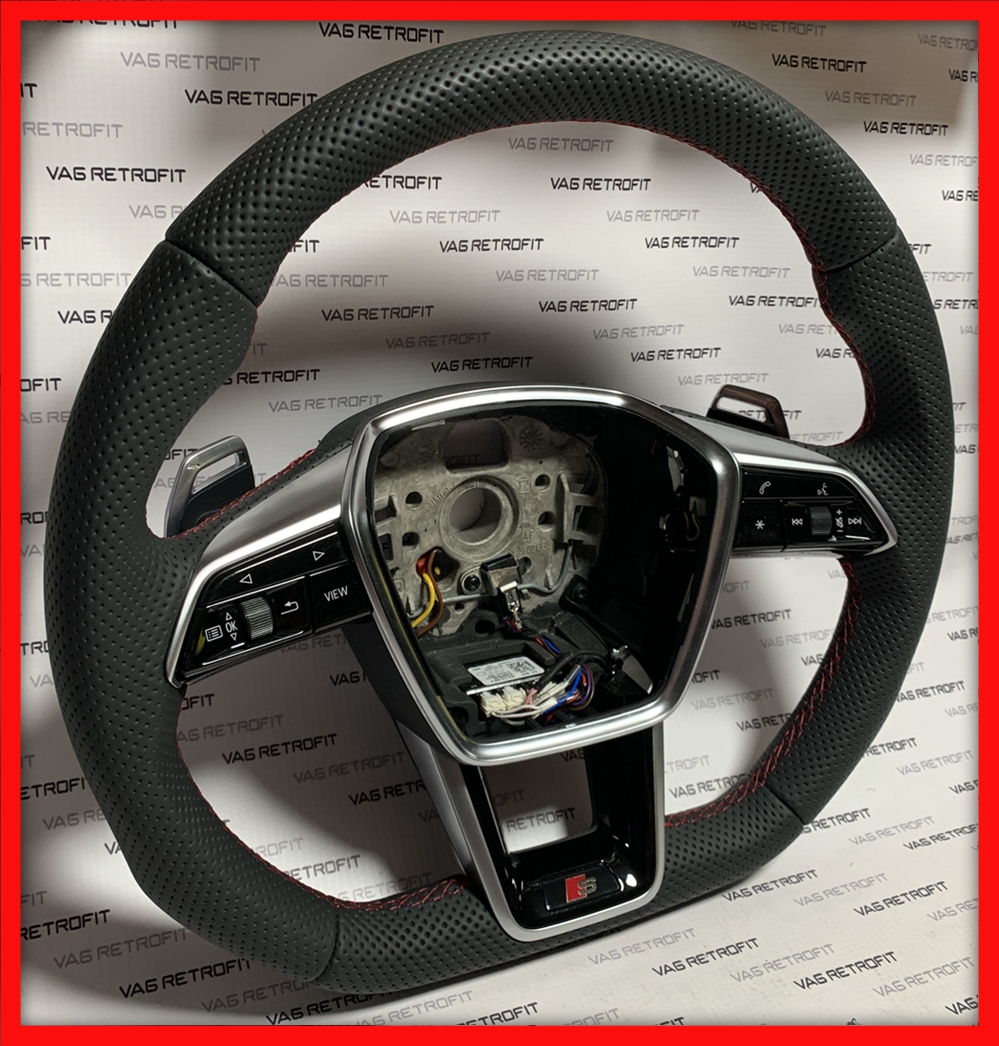 Poza 3 - Volan Audi RS S Sport Piele Perforata Full Audi A6 C8 A7 C8 Q5 SQ5 A4 B9 A5 S5