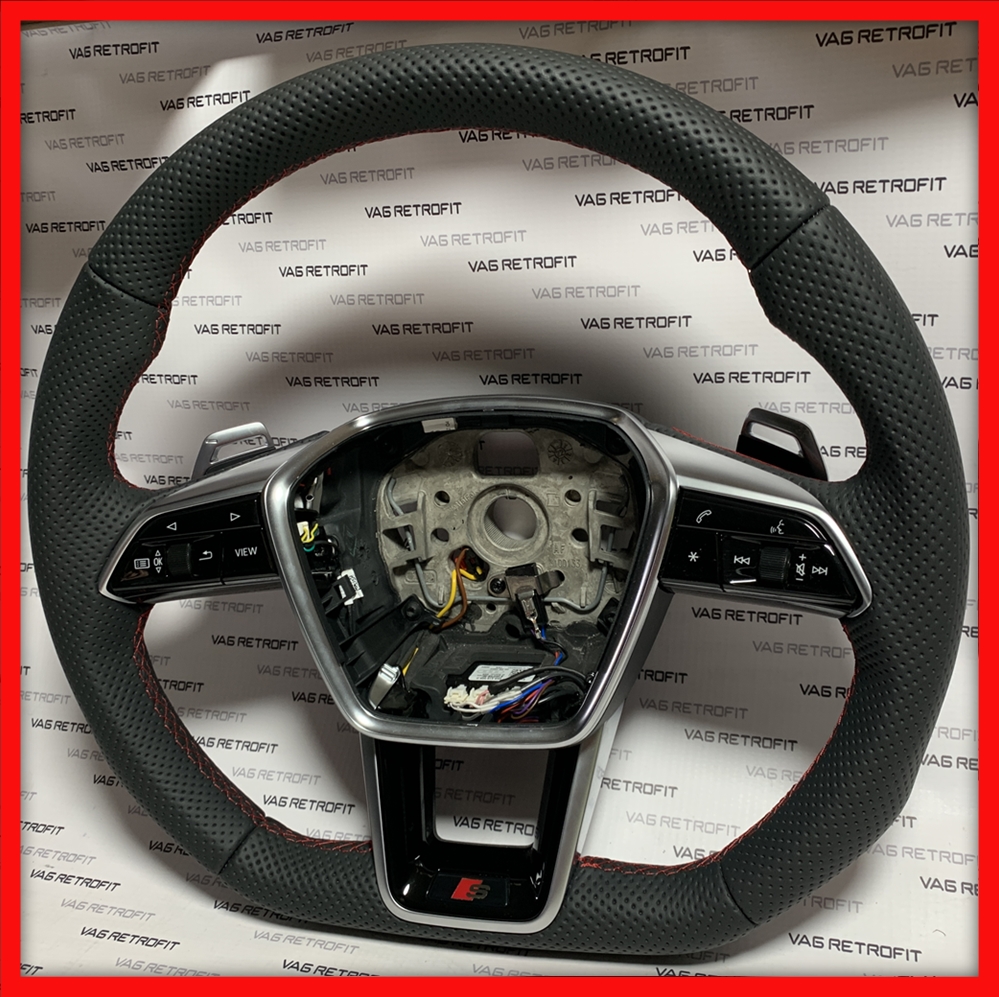 Poza 4 - Volan Audi RS S Sport Piele Perforata Full Audi A6 C8 A7 C8 Q5 SQ5 A4 B9 A5 S5