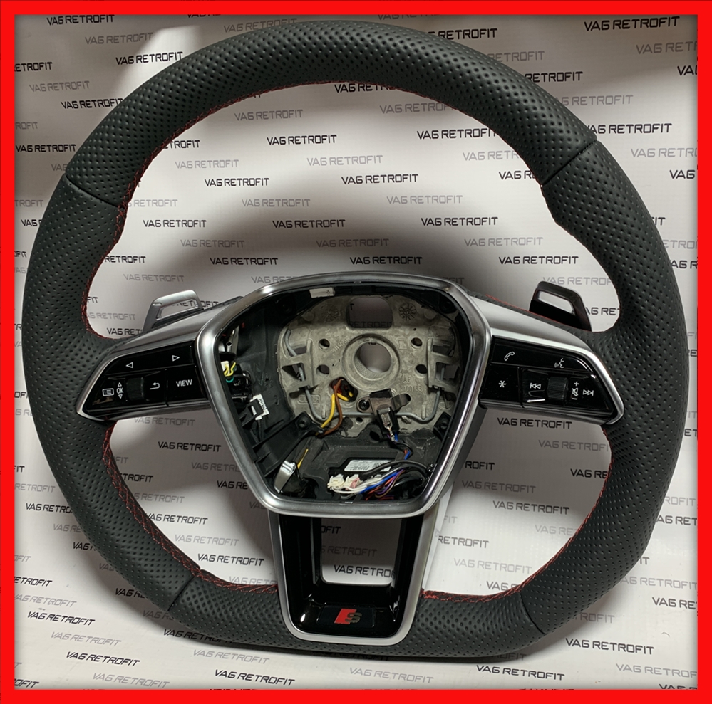 Poza 5 - Volan Audi RS S Sport Piele Perforata Full Audi A6 C8 A7 C8 Q5 SQ5 A4 B9 A5 S5