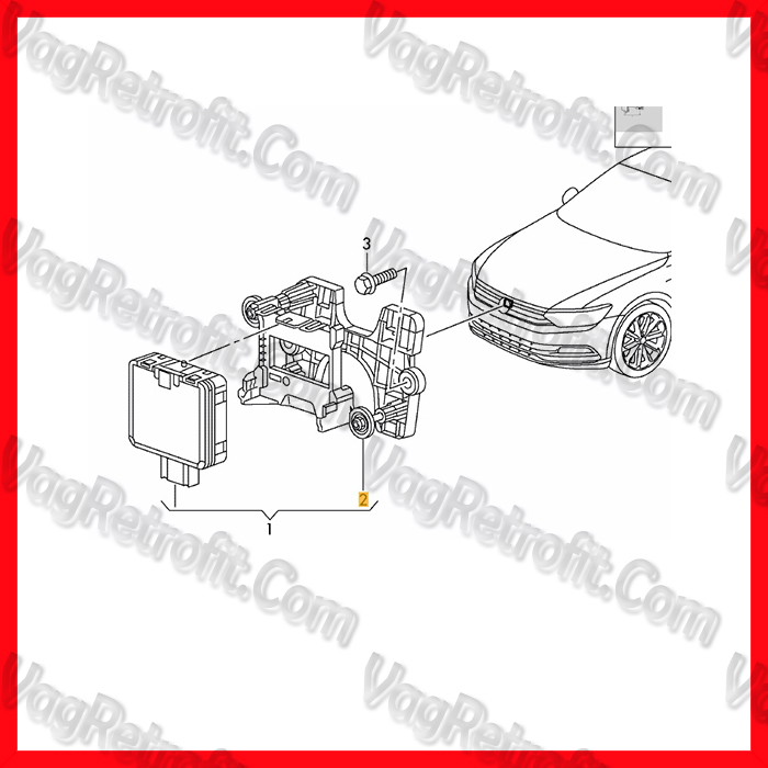 Poza 4 - SET Reparatie Suport Senzor Distronic ACC Radar Passat B8 3G Arteon Golf 7 VII