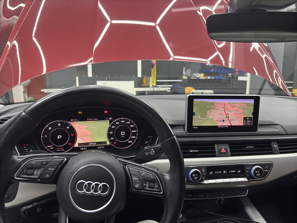 Montare 13 - Audi A5 F5 2019 Instalare Retrofit Navigatie Display Mare Ceasuri Digitale Afisare Harti Pe Ceasuri Plasma