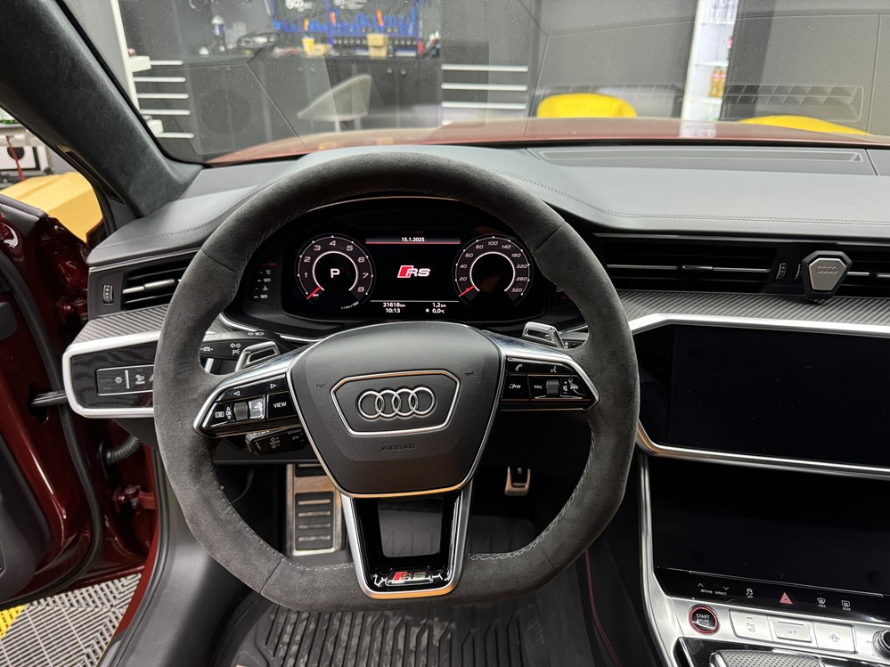 Montare 5 - Audi A6 C8 RS6 2023 Instalare Volan Tesit Piele Alcantara Original RS RS 6 RS5 RS7