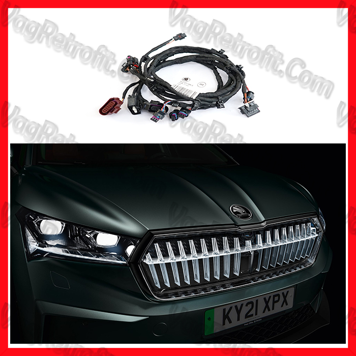 Poza 2 - Cablu / Cablaj Grila Bara Fata Iluminata Crystal Face LED Skoda Enyaq