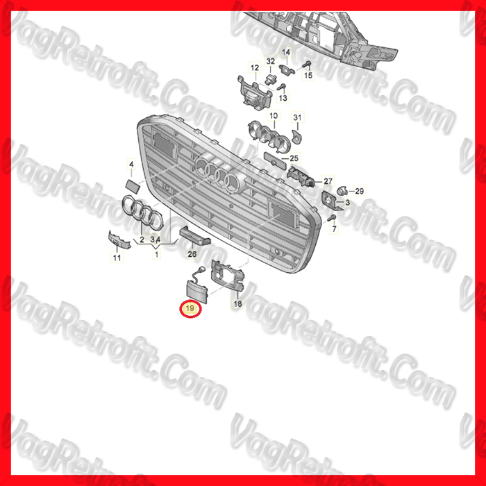 Poza 5 - Capac Grila Radiator Senzor Flap ACC Audi A6 C8 A7 4K S7 RS7 Q7 4M Q8 4M Poza 5 - Capac Grila Radiator Senzor Flap ACC Audi A6 C8 A7 4K S7 RS7 Q7 4M Q8 4M