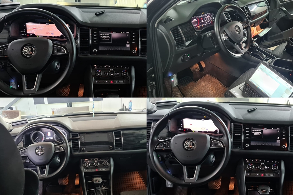 Montare 2 - Skoda Kodiaq 2018 Instalare Ceasuri Digitale Virtual Cockpit Bord Digital Plasma