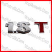 Poza 2 - Emblema Logo Inscriptie Haion 1.8T Crom / Rosu VW Golf 4 IV Bora