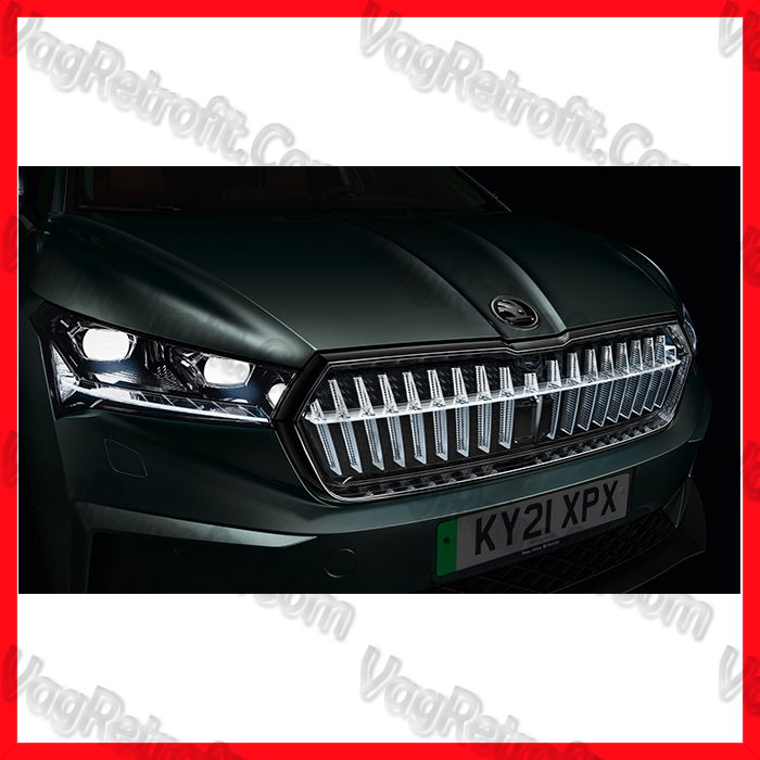 Poza 4 - Grila Bara Fata Skoda Enyaq LED Crystal Face Iluminata Founders Edition