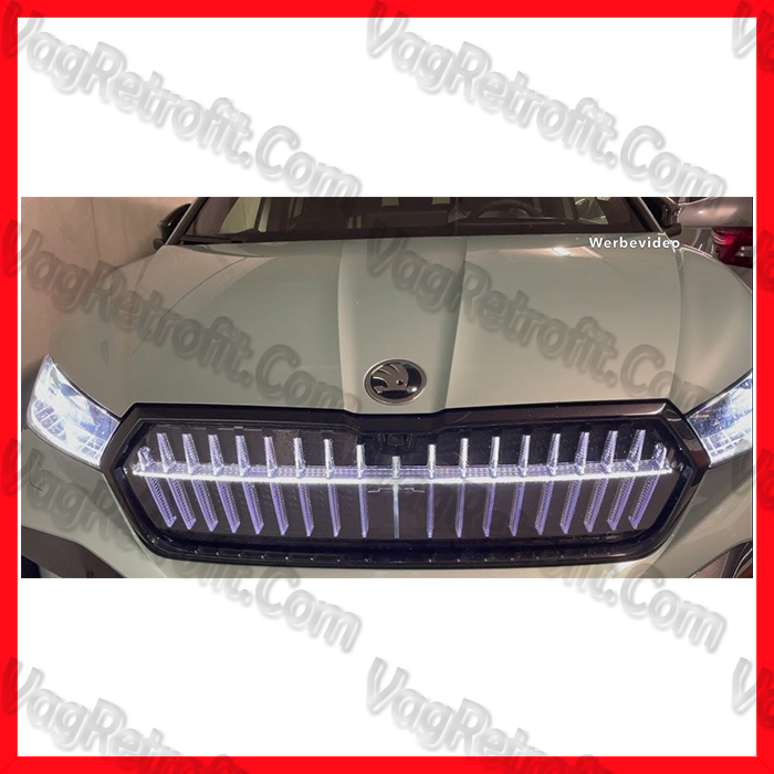 Poza 5 - Grila Bara Fata Skoda Enyaq LED Crystal Face Iluminata Founders Edition