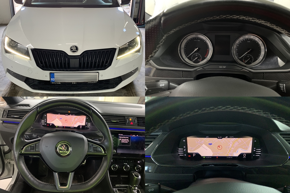 Instalare - Montare Ceasuri Digitale Skoda Superb 3 2017 Virtual Cockpit AID Bord Digital