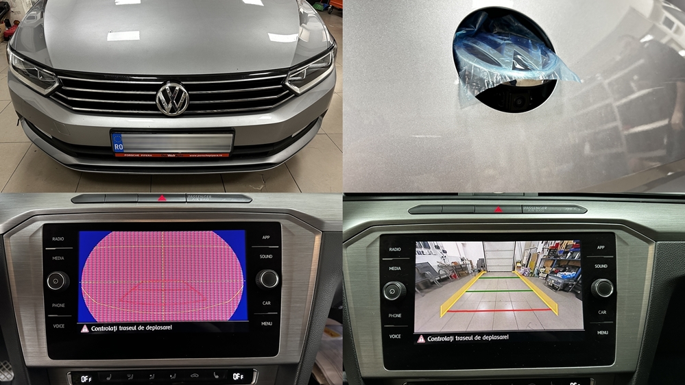 Poza - VW Passat B8 2017 Instalare Camera Spate Marsarier Originala Flip In Emblema
