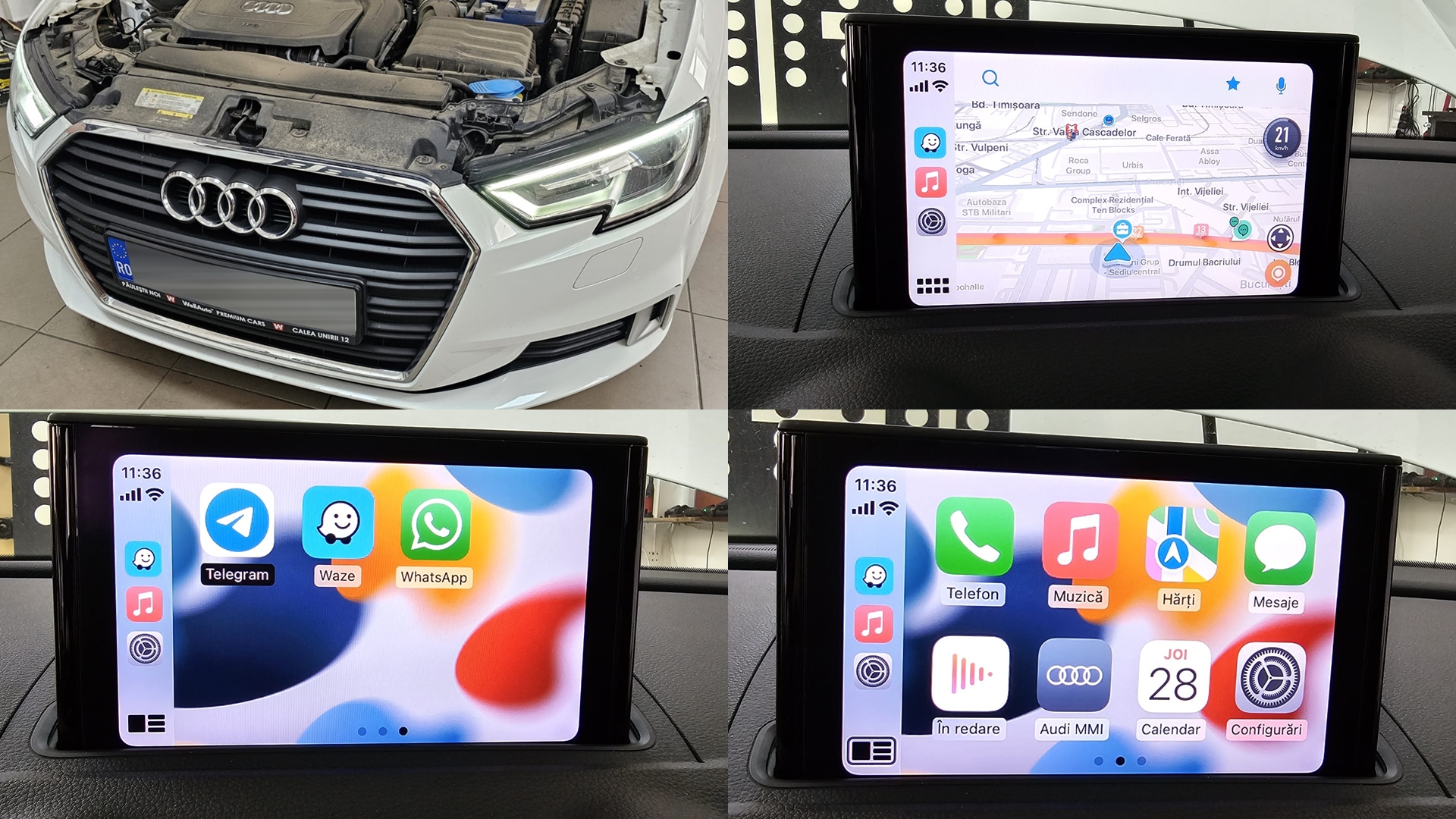 Poza - Audi A3 8V 2019 Instalare Port USB 2 Sloturi Apple Carplay Android Auto Waze Google Maps