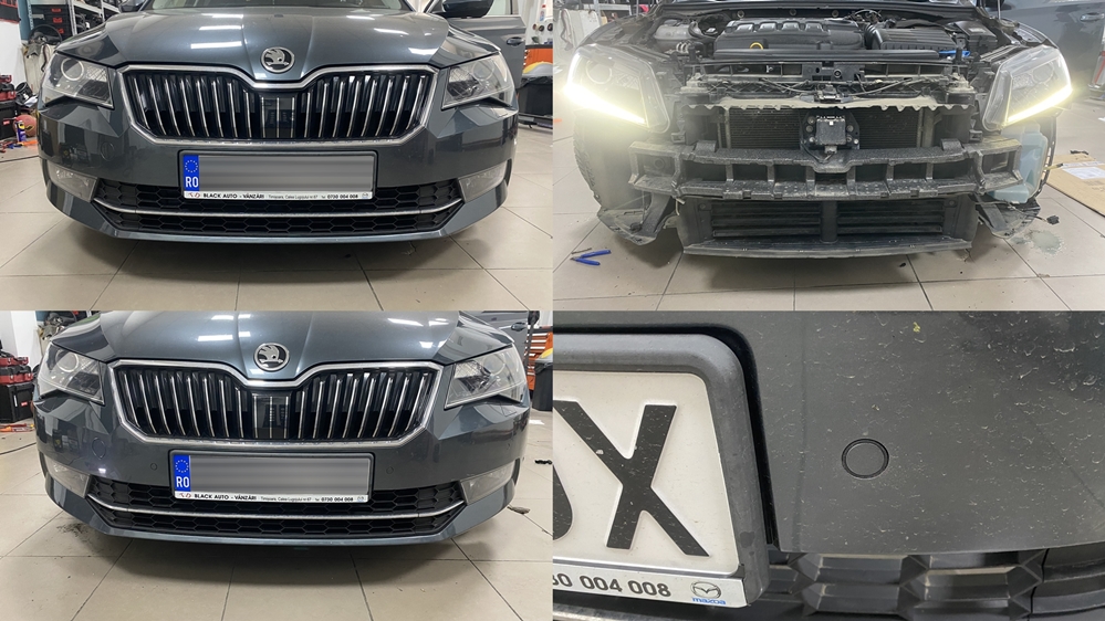 Montare 3 - Skoda Superb 3 III 2018 Instalare Senzori Parcare Fata Camera Marsarier Comenzi Volan