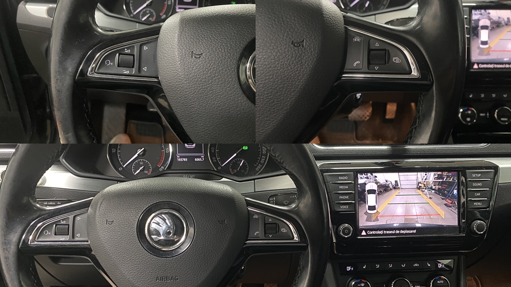 Montare 2 - Skoda Superb 3 III 2018 Instalare Senzori Parcare Fata Camera Marsarier Comenzi Volan
