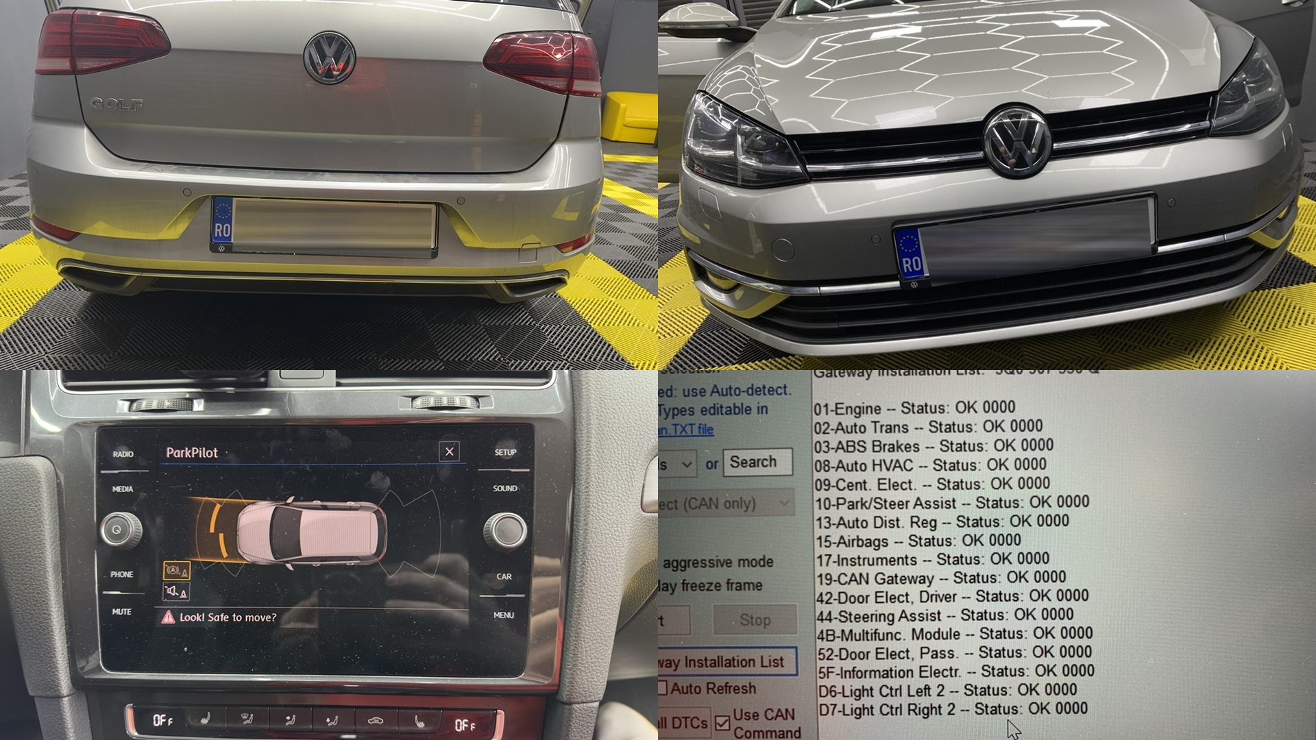 Montare 4 - Instalare Senzori Parcare VW Golf 7 Fata si Spate Originali Cu Afisare Pe Unitatea Multimedia