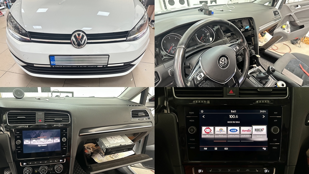 Instalare - VW Golf 7 VII 2015 Instalare Unitate Multimedia MIB 2 APP Connect Apple Carplay Android Auto