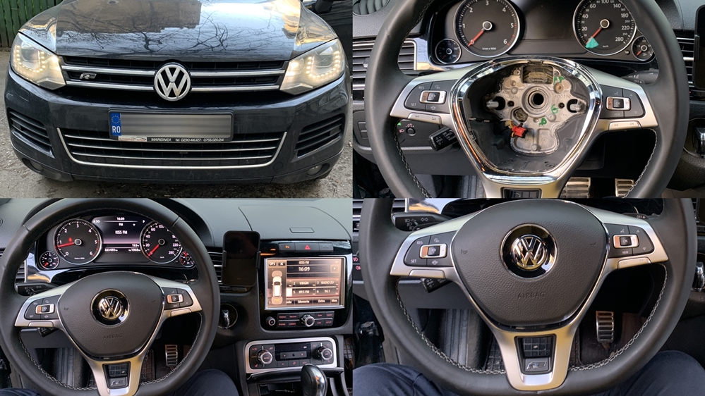 Instalare - Volan Original VW Touareg CR 2019 Generatie Noua Pe VW Touareg 7P 2012