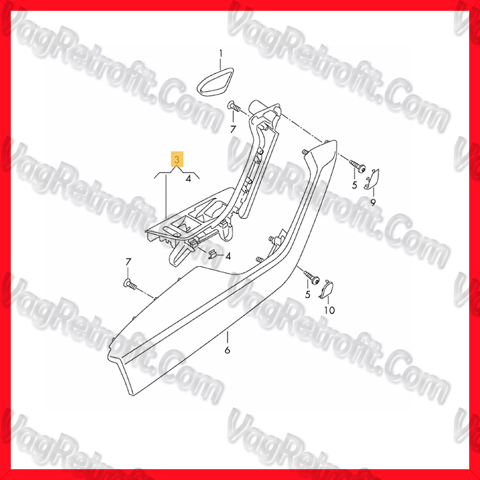 Poza 4 - Maner Usa Interior Dreapta Pasager Passat B8 3G Arteon Maner Suport Geamuri
