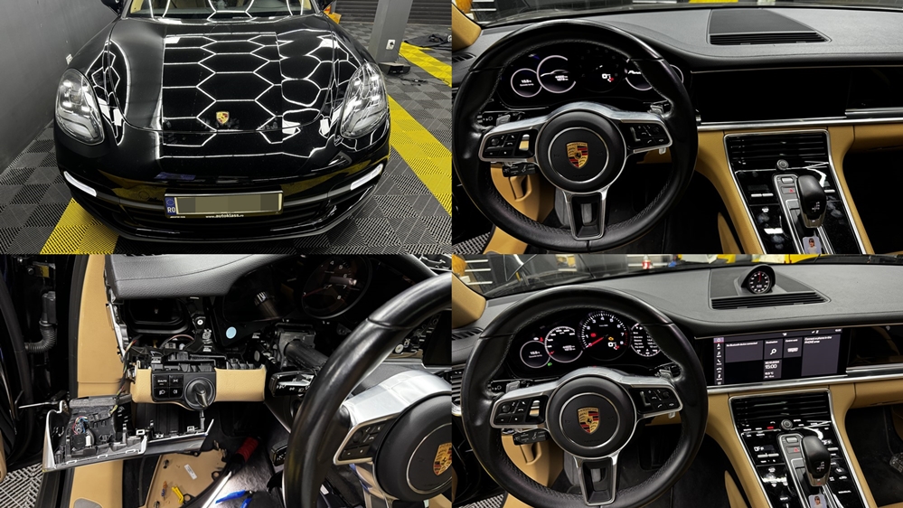 Poza - Porsche Panamera 2019 Instalare Ceas Bord Suplimentar Sport Chrono Clock Panamera Macan Cayenne