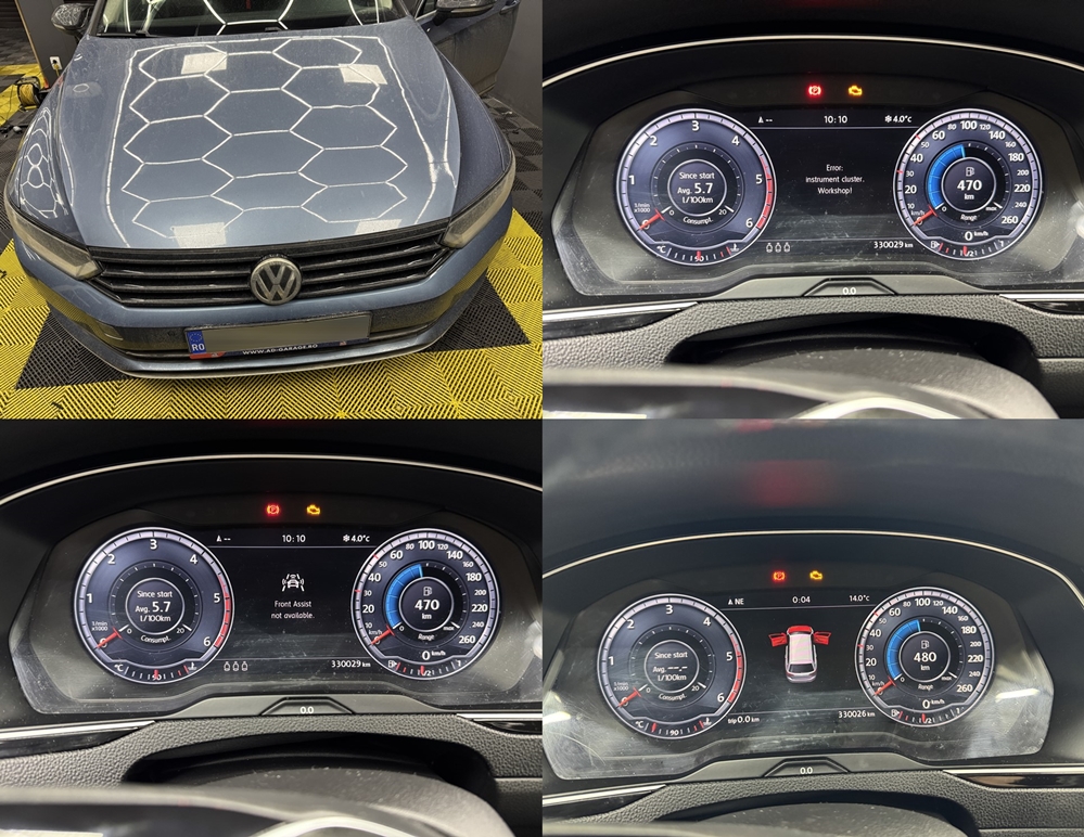 Poza - Reparatie Ceasuri Digitale Bord VW Passat B8 2015 Remediere Eroare B2000 41 Tablou De Bord Atelier Front Assist Indisponibil