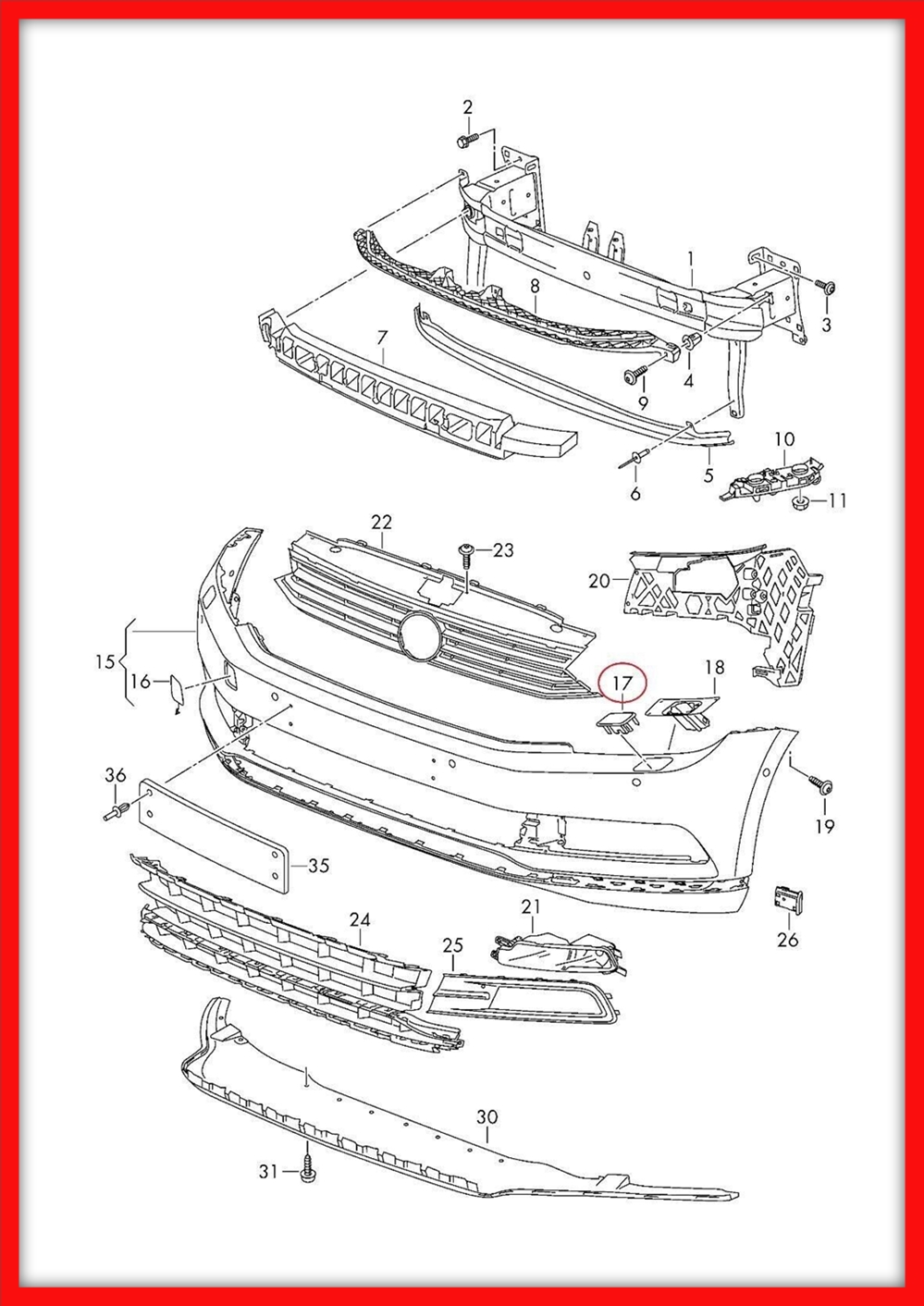 Poza 2 - Capac Spalator Bara Far Stanga Fata VW Passat B8 3G0807937 3G0 807 937