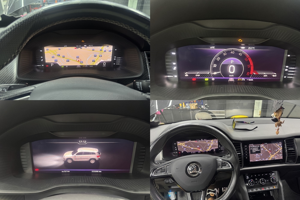 Montare 2 - Skoda Kodiaq 2018 Instalare Ceasuri Digitale Virtual Cockpit Retrofit Bord Digital Original