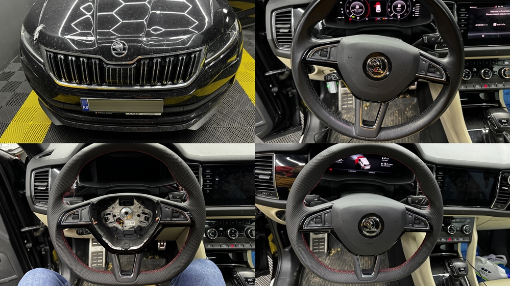 Montaj - Skoda Kodiaq 2019 Instalare Volan Original Incalzit Tesit Skoda RS VRS Cusatura Rosie Instalare - Skoda Kodiaq 2019 Instalare Volan Original Incalzit Tesit Skoda RS VRS Cusatura Rosie