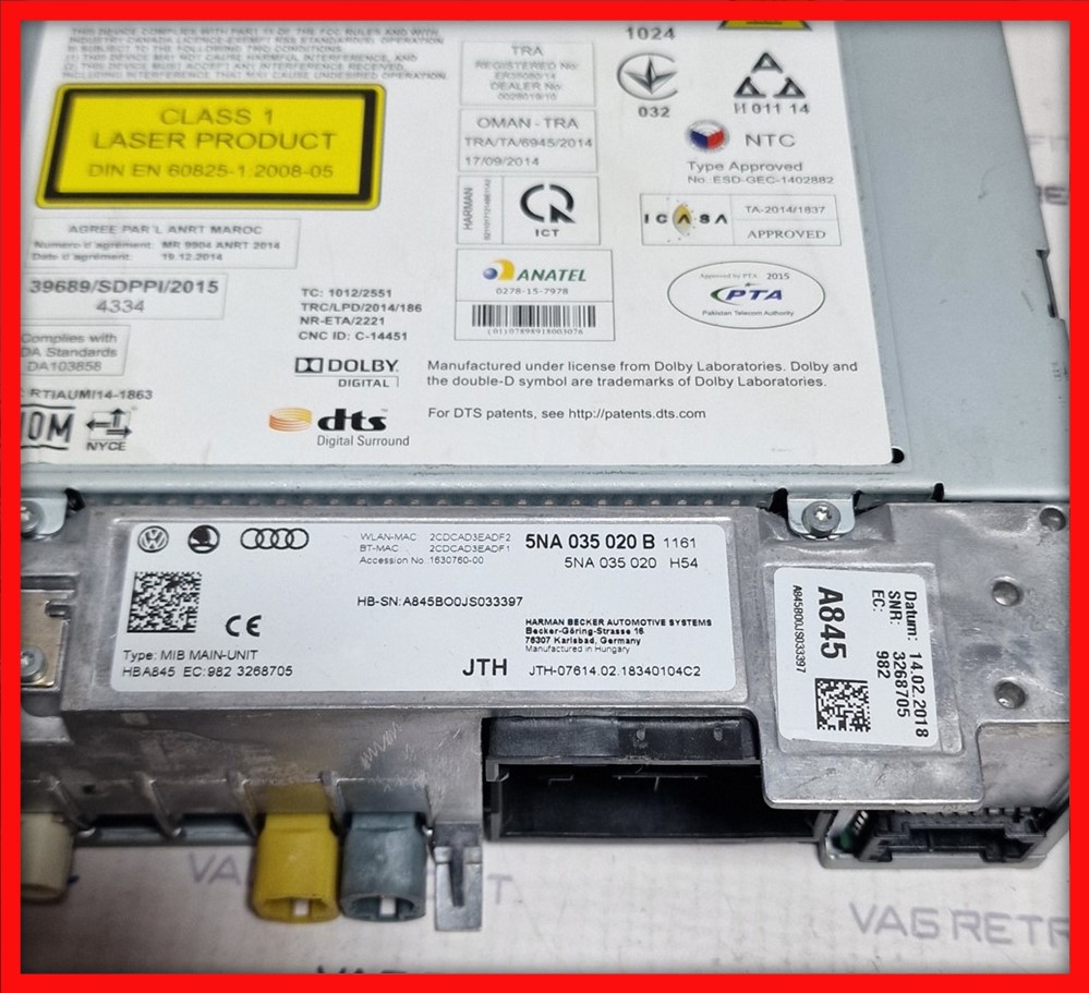 Poza 3 - Unitate Radio Navigatie VW MIB 2.5 Discover Pro Harman 5NA035020B 5NA 035 020 B DAB