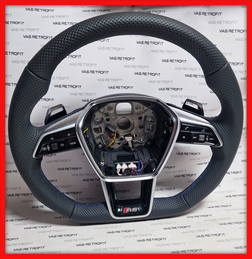 Poza 2 - Volan Audi RS S Sport Piele Perforata Full Audi E Tron A6 C8 A7 C8 Q5 SQ5 A4 B9 A5