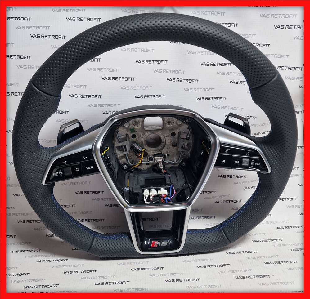 Poza 3 - Volan Audi RS S Sport Piele Perforata Full Audi E Tron A6 C8 A7 C8 Q5 SQ5 A4 B9 A5