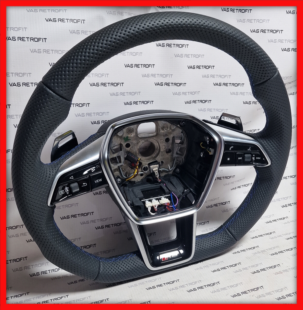 Poza 5 - Volan Audi RS S Sport Piele Perforata Full Audi E Tron A6 C8 A7 C8 Q5 SQ5 A4 B9 A5