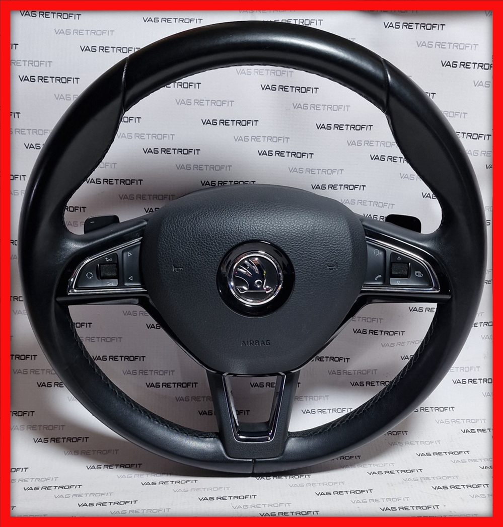 Poza 2 - Volan Piele Cu Comenzi Padele Skoda Octavia 2 3 Fabia Karoq Scala Rapid Superb