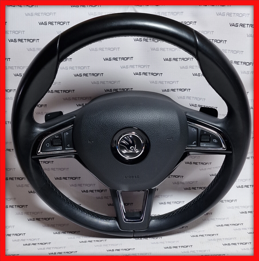 Poza 5 - Volan Piele Cu Comenzi Padele Skoda Octavia 2 3 Fabia Karoq Scala Rapid Superb