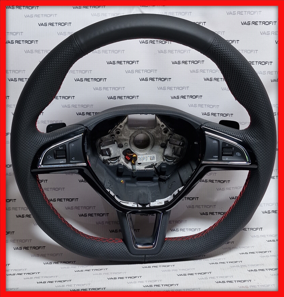 Poza 2 - Volan Skoda RS VRS Sport Incalzit Cu Padele Octavia Superb Karoq Kodiaq Fabia 