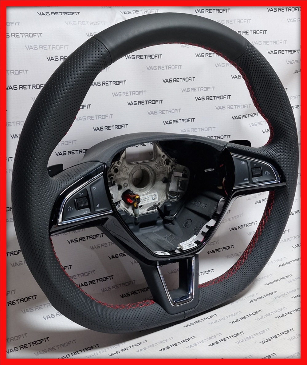 Poza 4 - Volan Skoda RS VRS Sport Incalzit Cu Padele Octavia Superb Karoq Kodiaq Fabia 